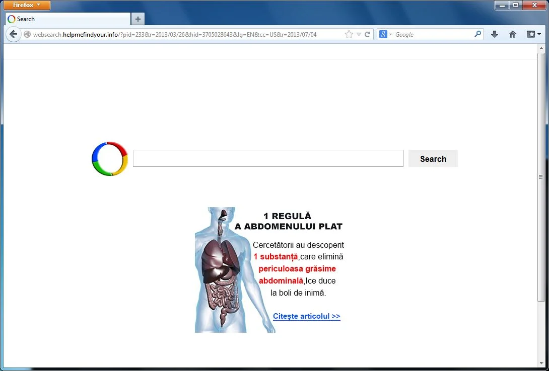 [Image: Websearch.helpmefindyour.info redirect]