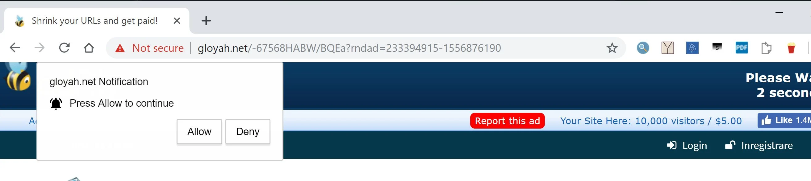 Remove Gloyah.net pop-up ads (Virus Removal Guide) 1 Image: Chrome browser is redirected to Gloyah.net