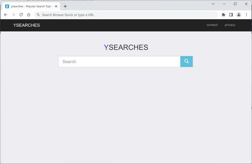 Image: YSearches.com browser redirect