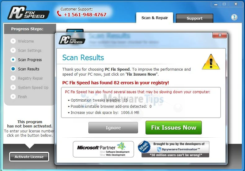 [Image: PC Fix Speed pop-up virus]