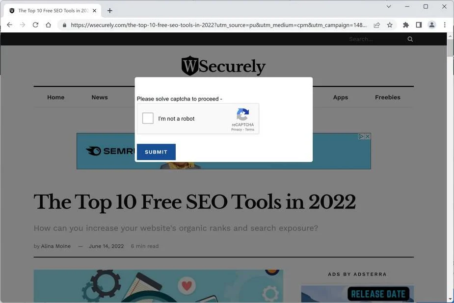 How To Remove Wsecurely.com Ads (Virus Removal Guide) 1 Image: Chrome browser is redirected to Wsecurely.com