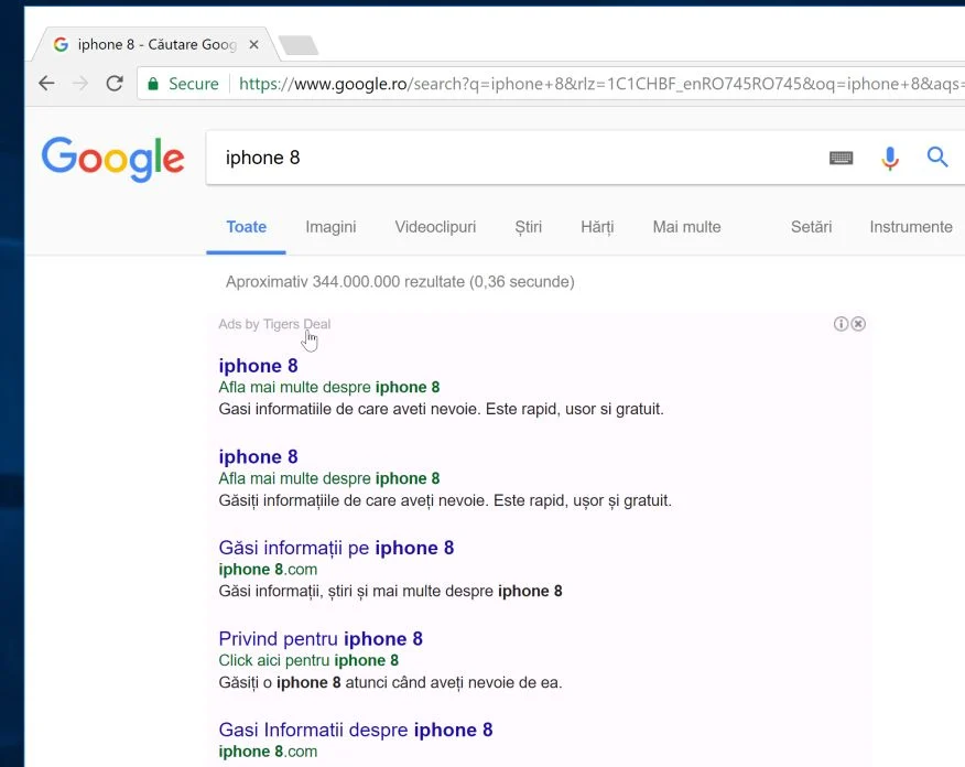Ads by Tigers Deal virus