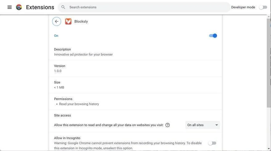 Image: Blocksly Chrome extension