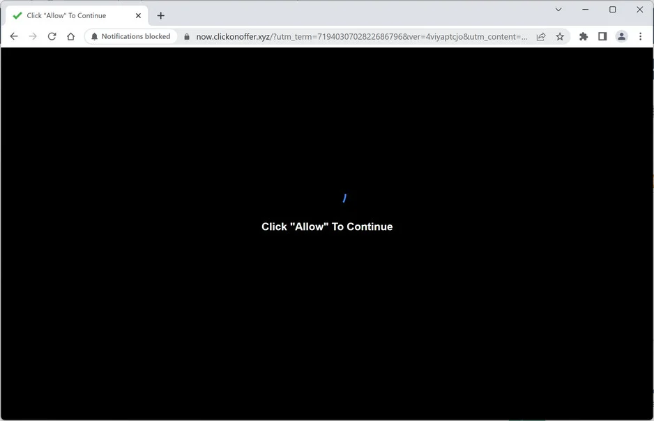Image: Chrome browser is redirected to Clickonoffer.xyz