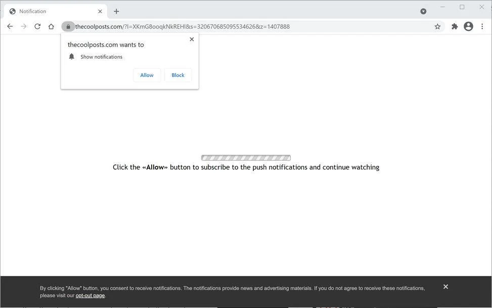 Remove Thecoolposts.com pop-up ads (Virus Removal Guide) 1 Image: Chrome browser is redirected to Thecoolposts.com