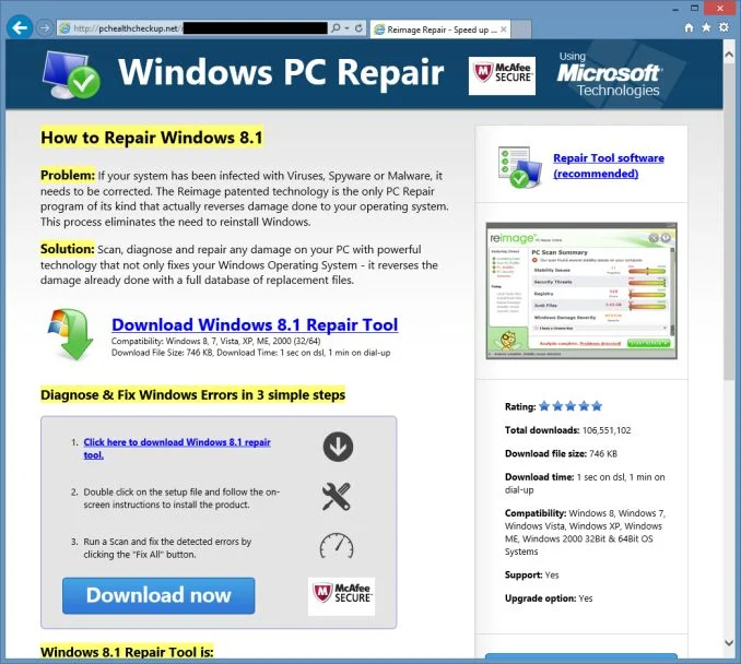PChealthCheckup.net virus