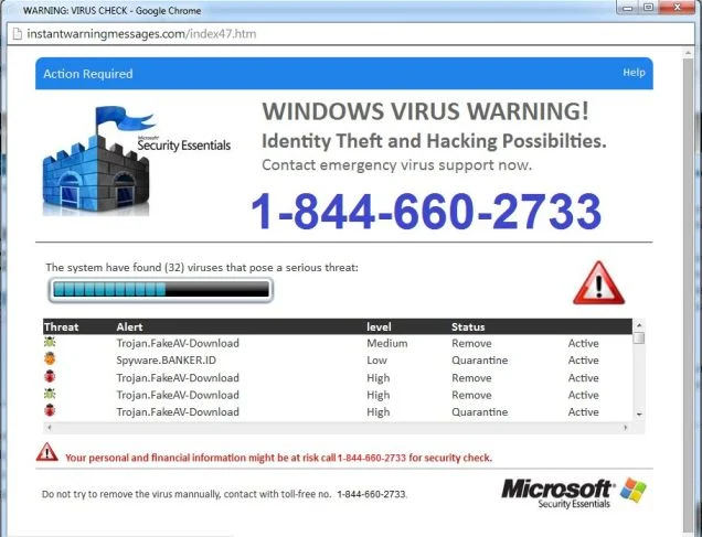 Instantwarningmessages.com virus