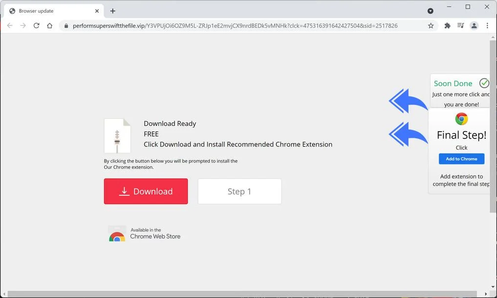Remove Performsuperswiftthefile.vip redirect (Virus Removal Guide) 1 Image: Performsuperswiftthefile.vip browser redirect[