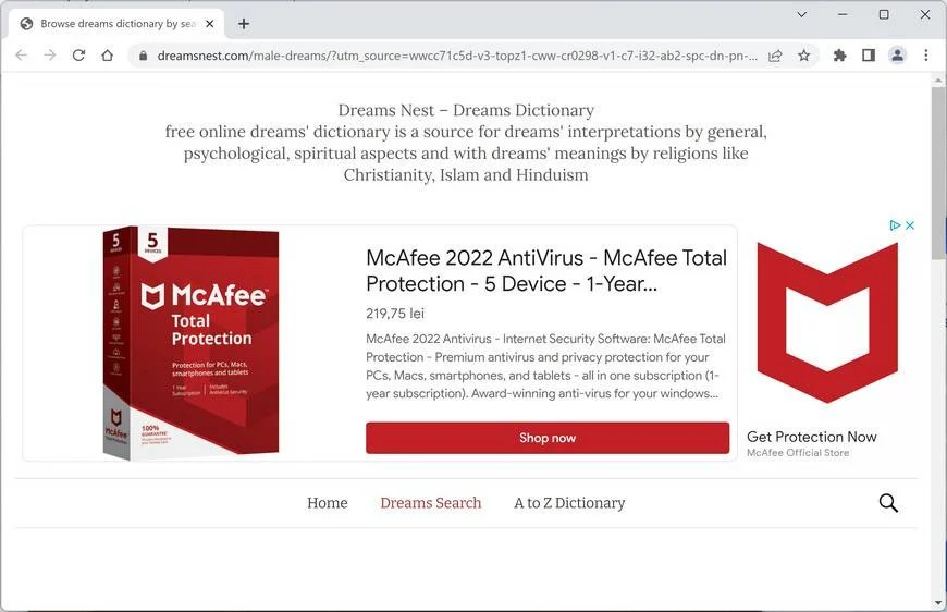 Image: Dreamsnest.com Fake Alert