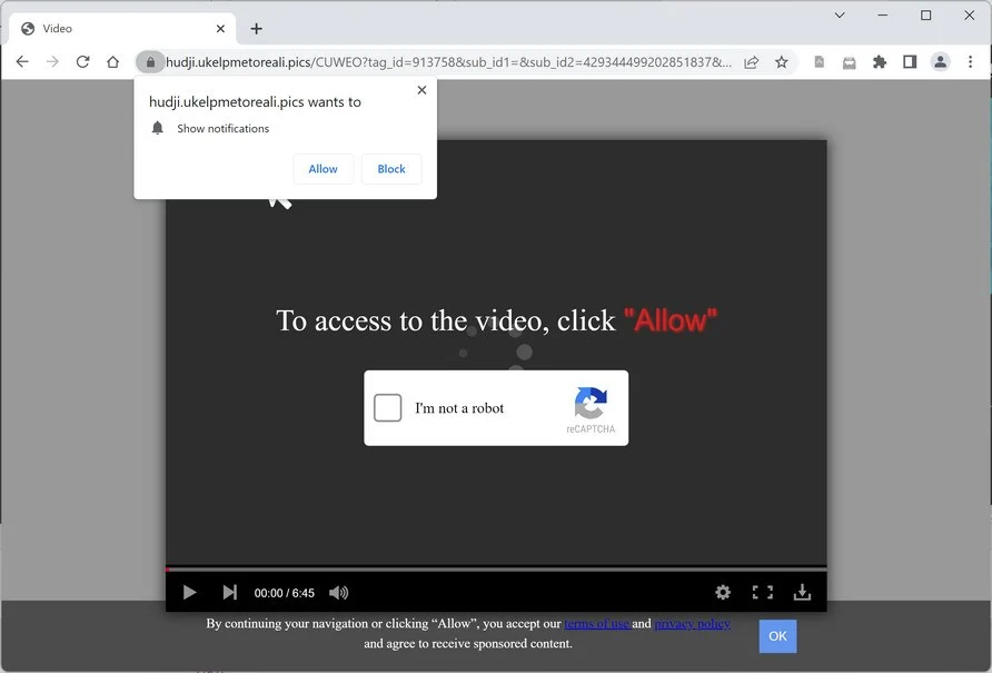 Remove Ukelpmetoreali.pics Ads (Virus Removal Guide) 1 Image: Chrome browser is redirected to Ukelpmetoreali.pics