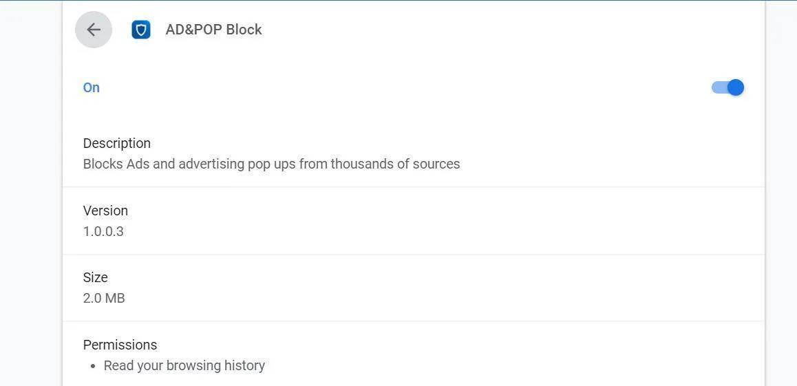 Image: AD&POP Block Chrome extension