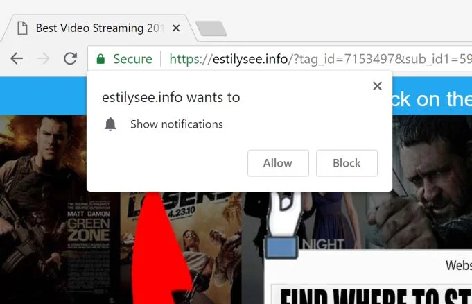 Estilysee.info pop-up ads virus
