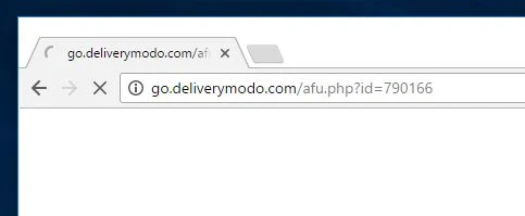 Image: Chrome browser is redirected to Go.deliverymodo.com