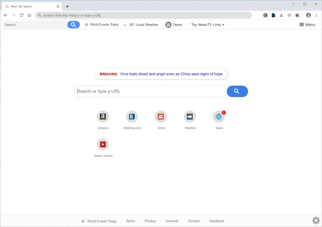 Remove World Events Today browser hijacker (Virus Removal Guide) 1 Image: Chrome browser is redirected to World Events Today