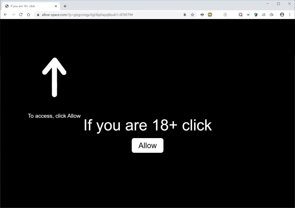 How to remove Allow-space.com pop-up ads (Virus Removal Guide) 1 Image: Chrome browser is redirected to Allow-space.com