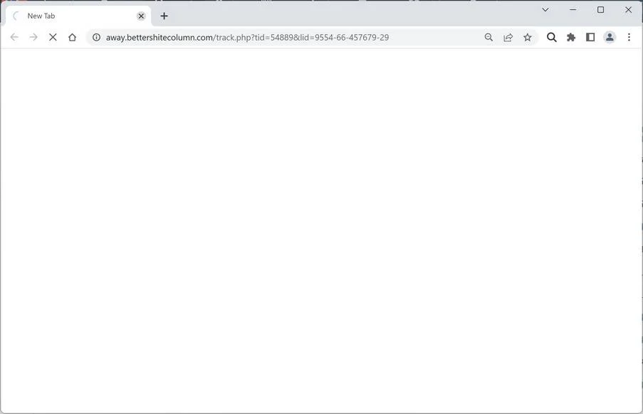 Image: Chrome browser is redirected to Bettershitecolumn.com