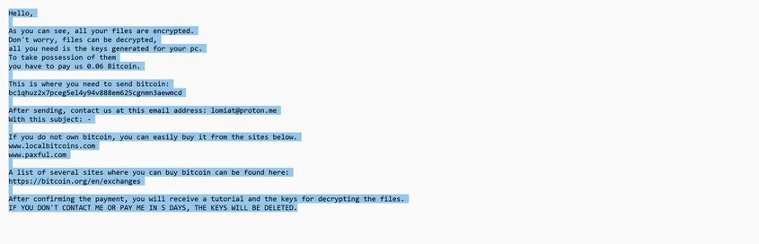 How to Remove Lomiat Ransomware (Virus Removal Guide) 1 Image: Lomiat ransomware