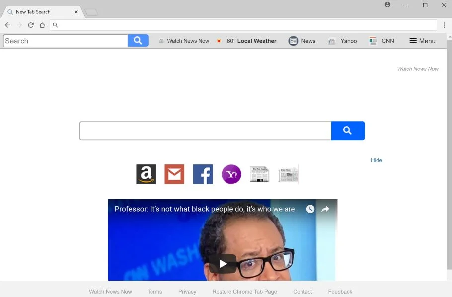Watch News Now New Tab Search redirect