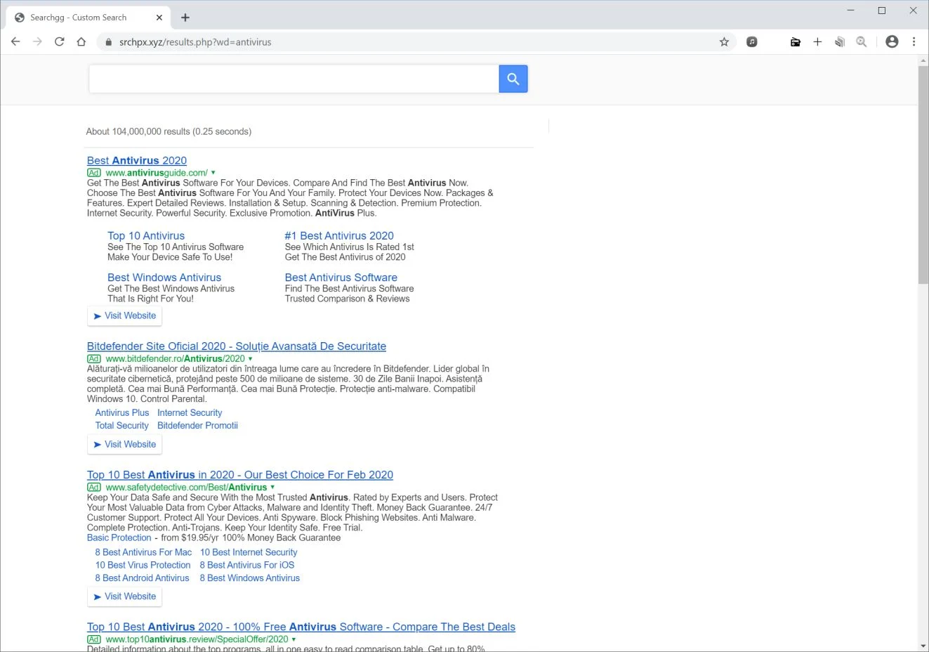 How to remove Srchpx.xyz redirect (Virus Removal Guide) 1 Image: Chrome browser is redirected to Srchpx.xyz