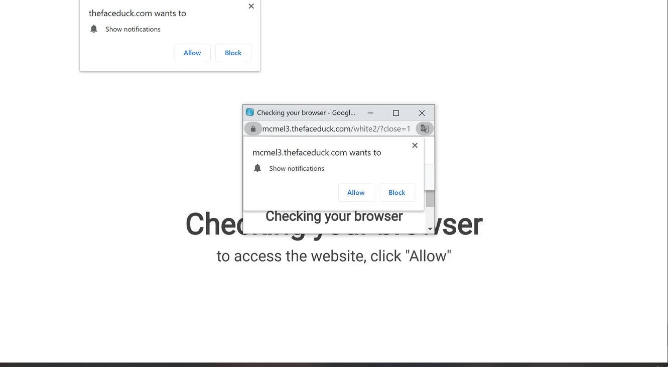 Remove Thefaceduck.com pop-up ads (Virus Removal Guide) 1 Image: Chrome browser is redirected to Thefaceduck.com