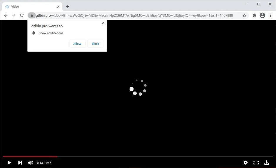 Remove Gtlbin.pro pop-up ads (Virus Removal Guide) 1 Image: Chrome browser is redirected to Gtlbin.pro