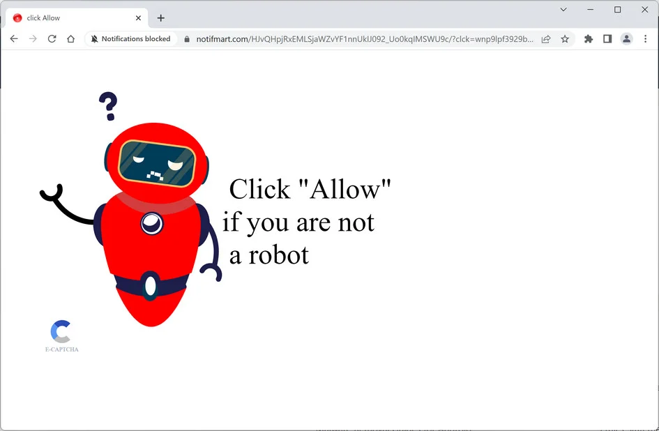 Remove Notifmart.com pop-up ads (Virus Removal Guide) 1 Image: Chrome browser is redirected to Notifmart.com