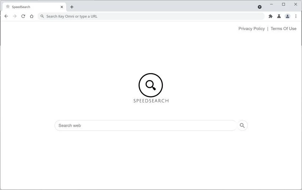 Image: Chrome browser is redirected through SpeedSearch.xyz