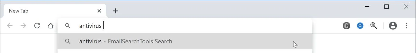 Image: Chrome browser is redirected to EmailSearchTools Search