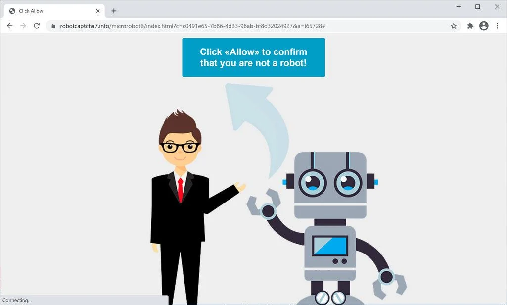 Remove Robotcaptcha7.info pop-up ads (Virus Removal Guide) 1 Image: Chrome browser is redirected to Robotcaptcha7.info