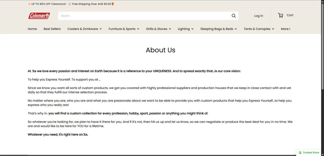 Colemanoutlet.com scam