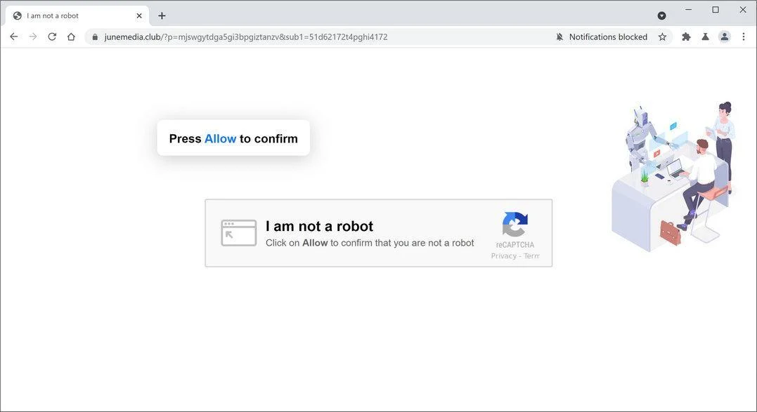 Remove Junemedia.club pop-up ads (Virus Removal Guide) 1 Image: Chrome browser is redirected to Junemedia.club