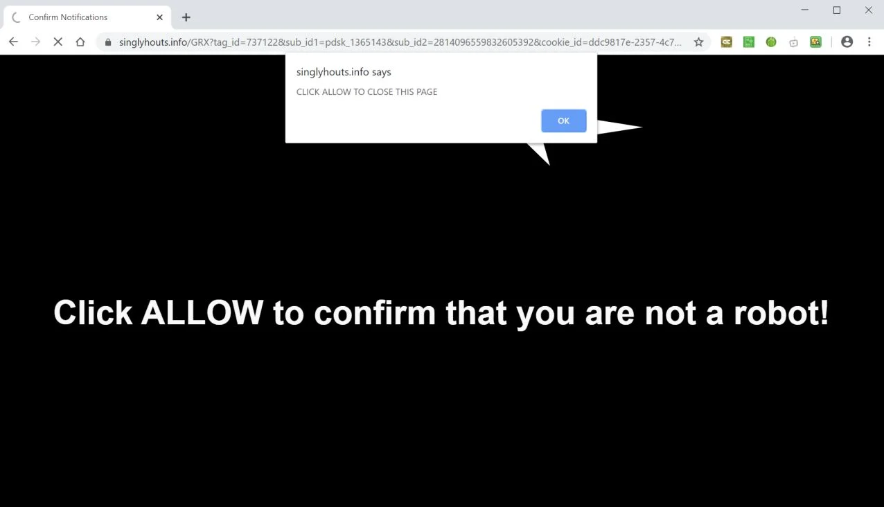 How to remove Singlyhouts.info pop-up ads (Virus Removal Guide) 1 Image: Chrome browser is redirected to Singlyhouts.info