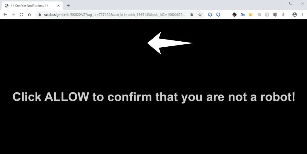 How to remove Rasclassignn.info pop-up ads (Virus Removal Guide) 1 Image: Chrome browser is redirected to Rasclassignn.info