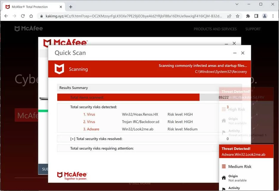 Image: Kakimg.xyz Fake Antivirus Scan