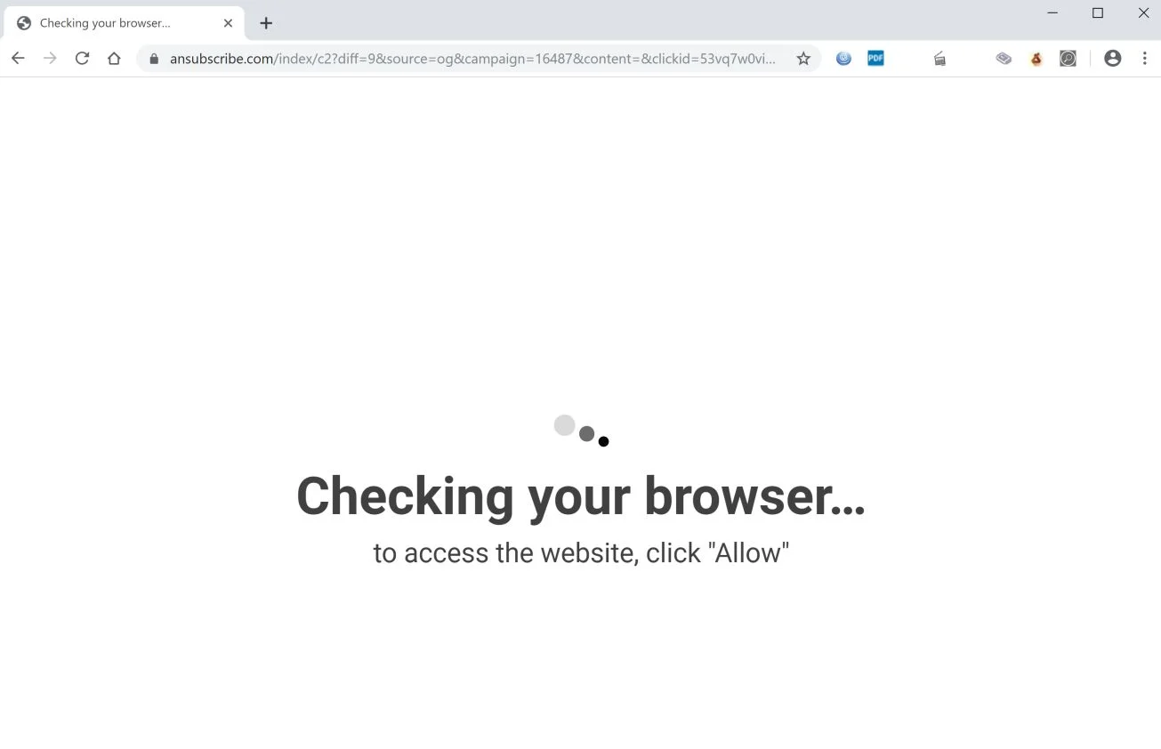 How to remove Ansubscribe.com pop-up ads (Virus Removal Guide) 1 Image: Chrome browser is redirected to Ansubscribe.com