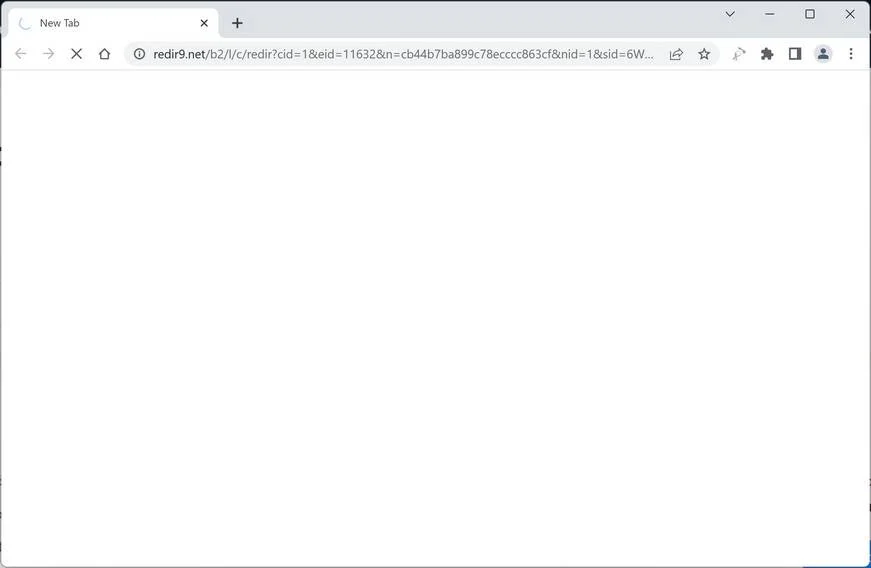 Image: Chrome browser is redirected to Redir9. net