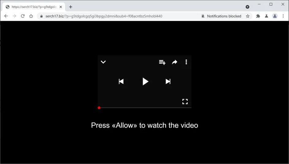 Remove Serch17.biz pop-up ads (Virus Removal Guide) 1 Image: Chrome browser is redirected to Serch17.biz