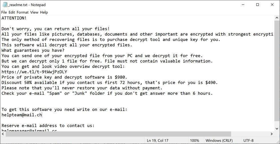 Image: REJG ransomware