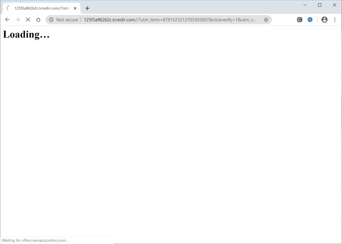 How to remove Tcredir.com redirect (Virus Removal Guide) 1 Image: Chrome browser is redirected to Tcredir.com