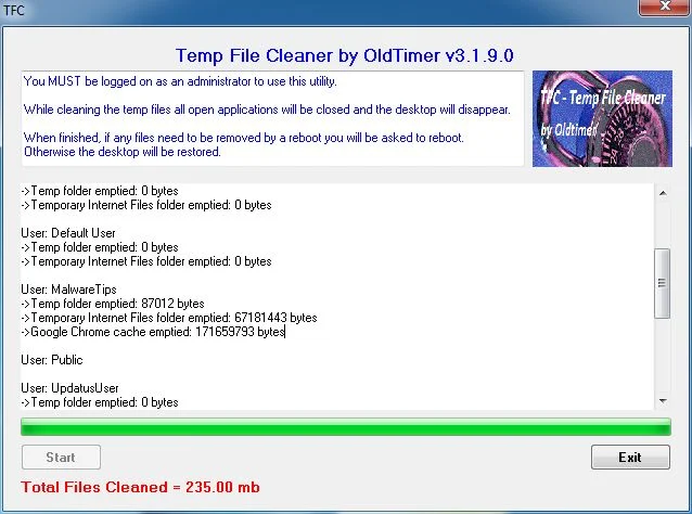 [Image: Temp File Cleaner logs]