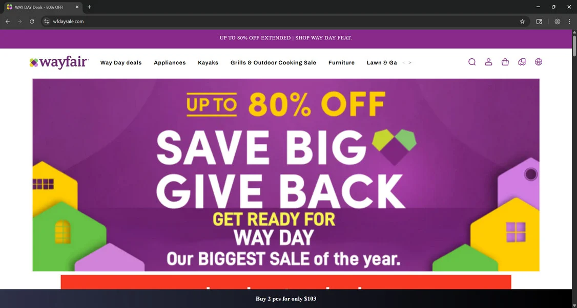 Wfdaysale.com scam