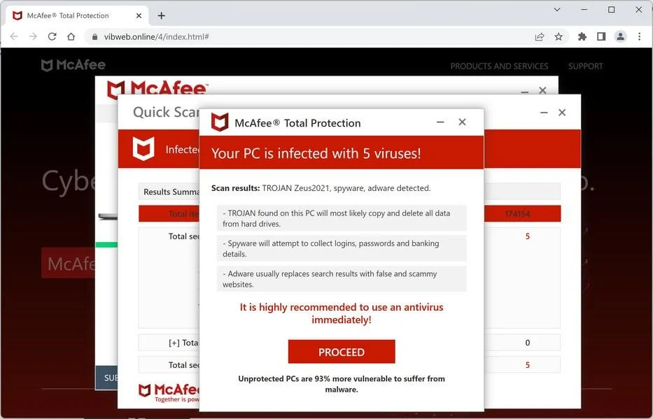  Image: Vibweb.online browser hijacker