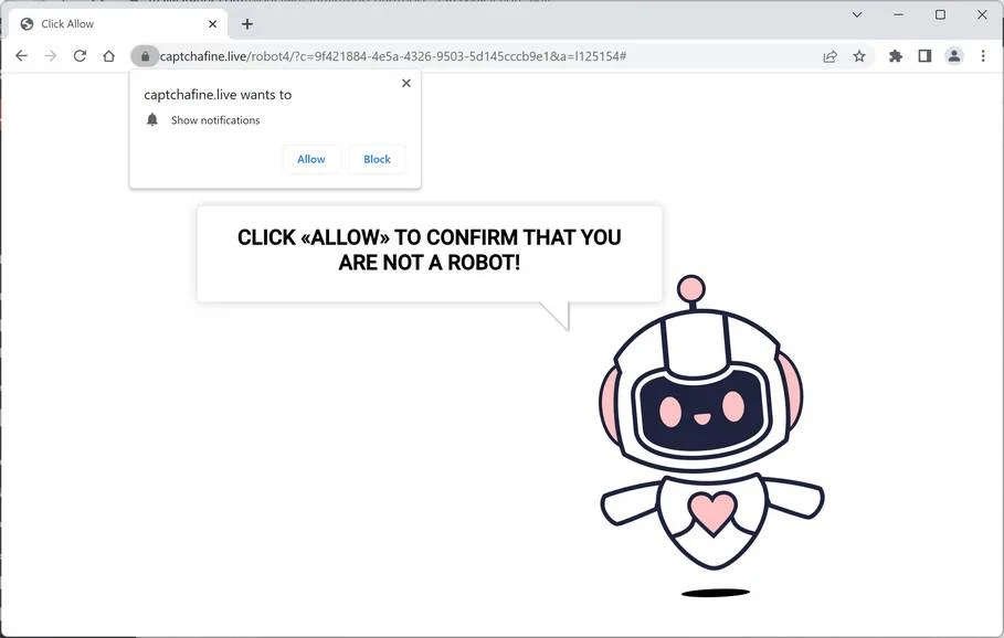 Image: Captchafine.live Ads