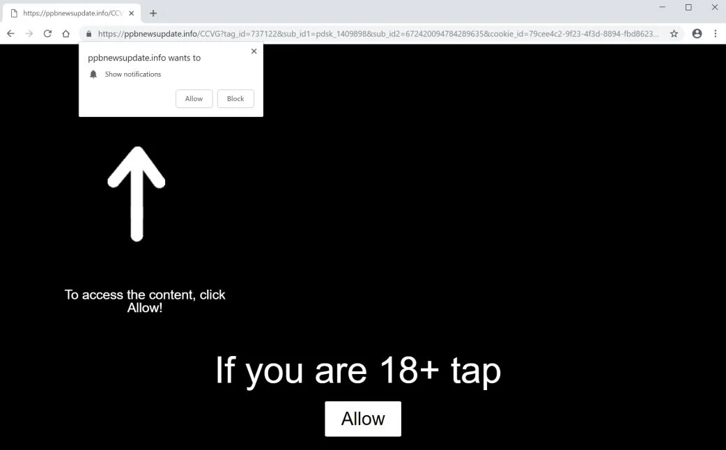 ppbnewsupdate.info redirect virus