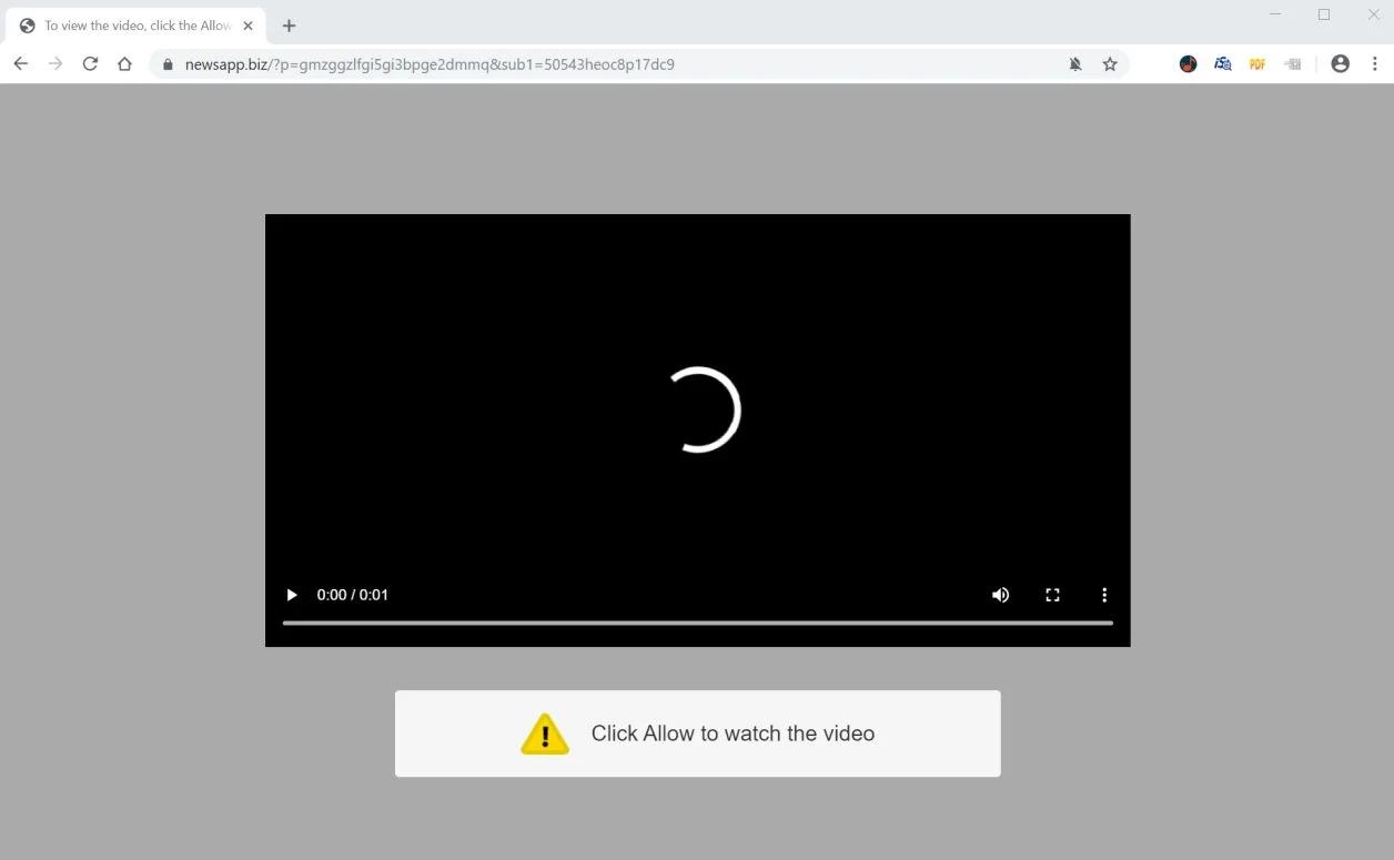 Image: Chrome browser is redirected to Newsapp.biz