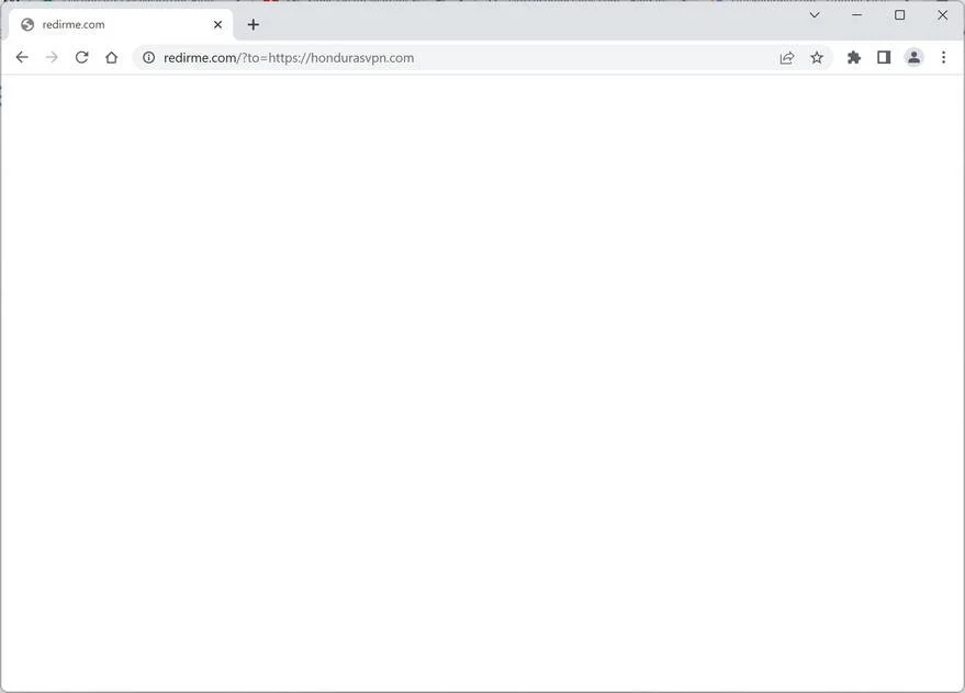 Image: Chrome browser is redirected to Redirme.com