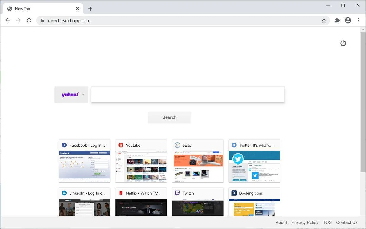 Image: Chrome browser is redirected to Directsearchapp.com