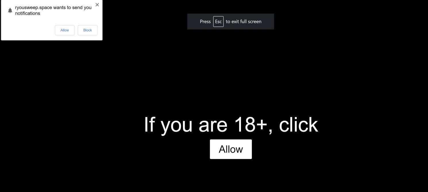 How to remove Ryousweep.space pop-up ads (Virus Removal Guide) 1 Image: Chrome browser is redirected to Ryousweep.space