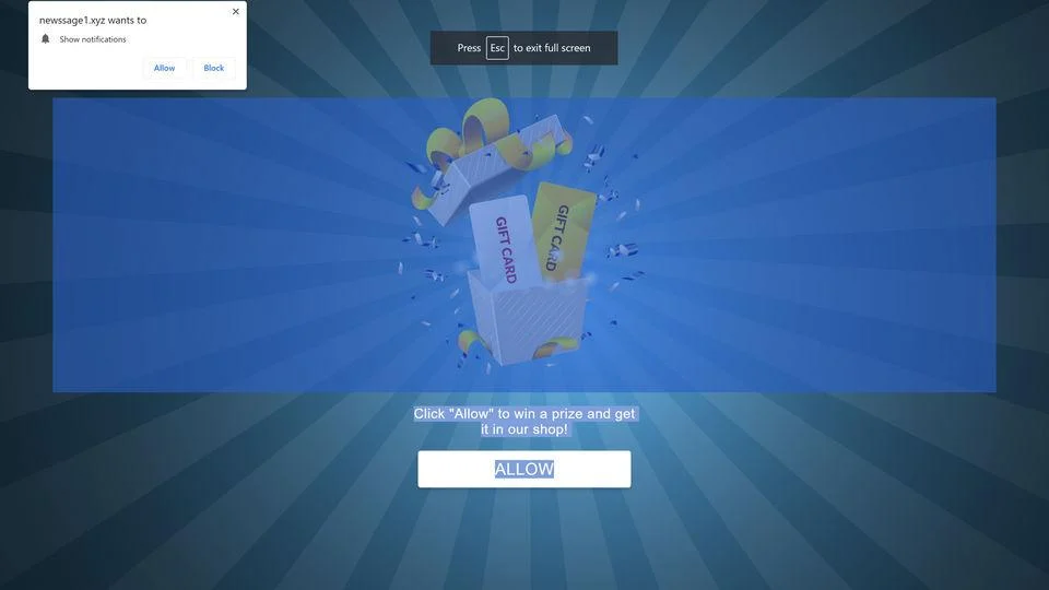 Remove Newssage1.xyz pop-up ads (Virus Removal Guide) 1 Image: Chrome browser is redirected to Newssage1.xyz