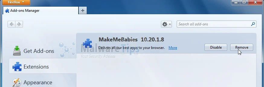 [Image: MakeMeBabies Toolbar Firefox extension]